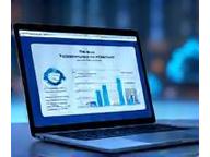 Illustrazione di un laptop con grafici di velocità di lettura, a simboleggiare corsi online